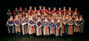 Wycliffe College choir with their folders