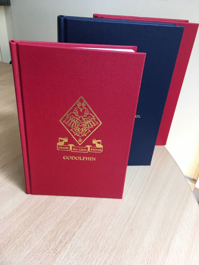 Bespoke hymn books including Godolphin School